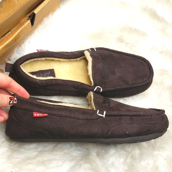 Levi's men's Comfort Light medium slippers brown M 9/10 - Picture 3 of 7